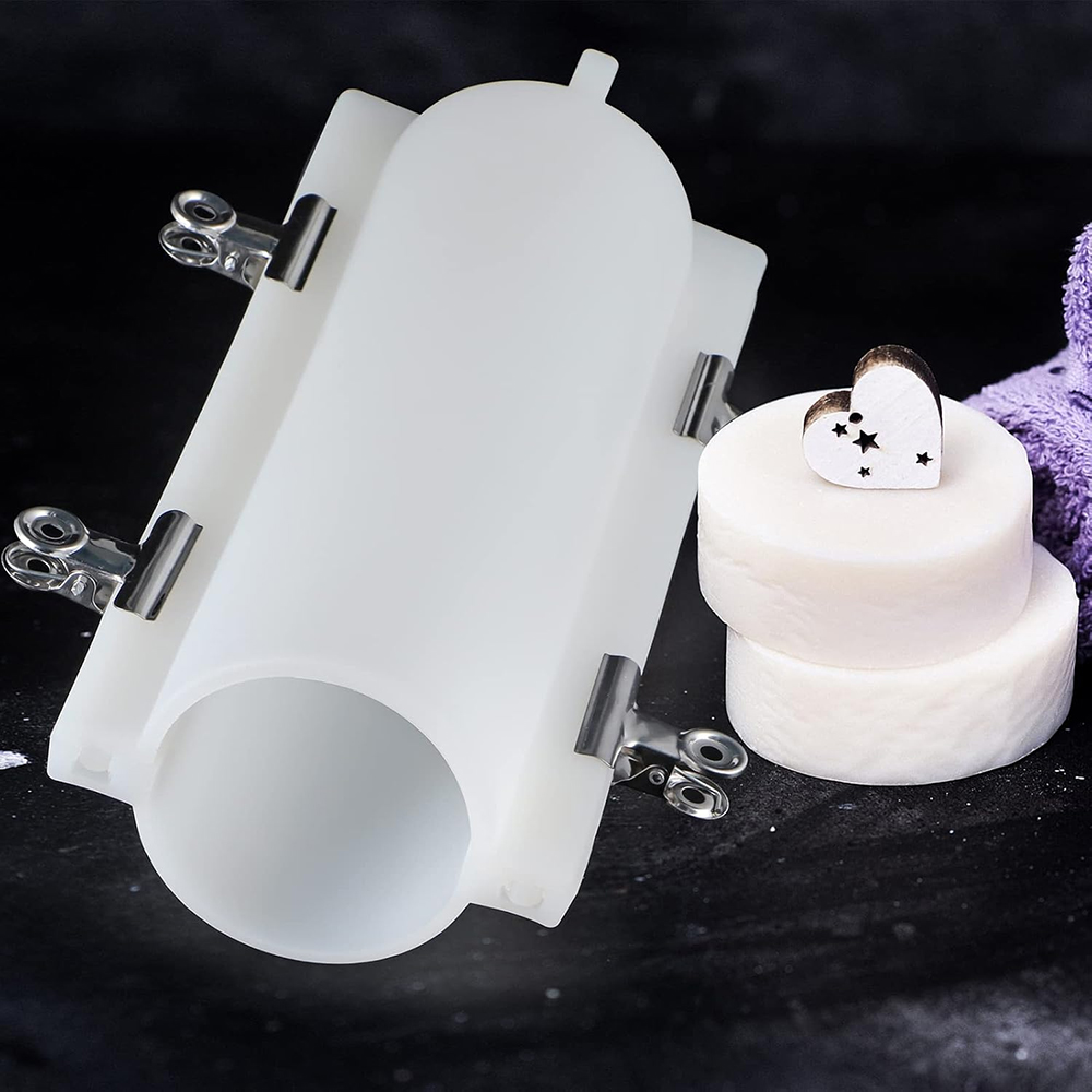 Soap Making Ideas - Große Zylinder-Seifenform mit Clips, 1000ml Silikon-Säulenform,