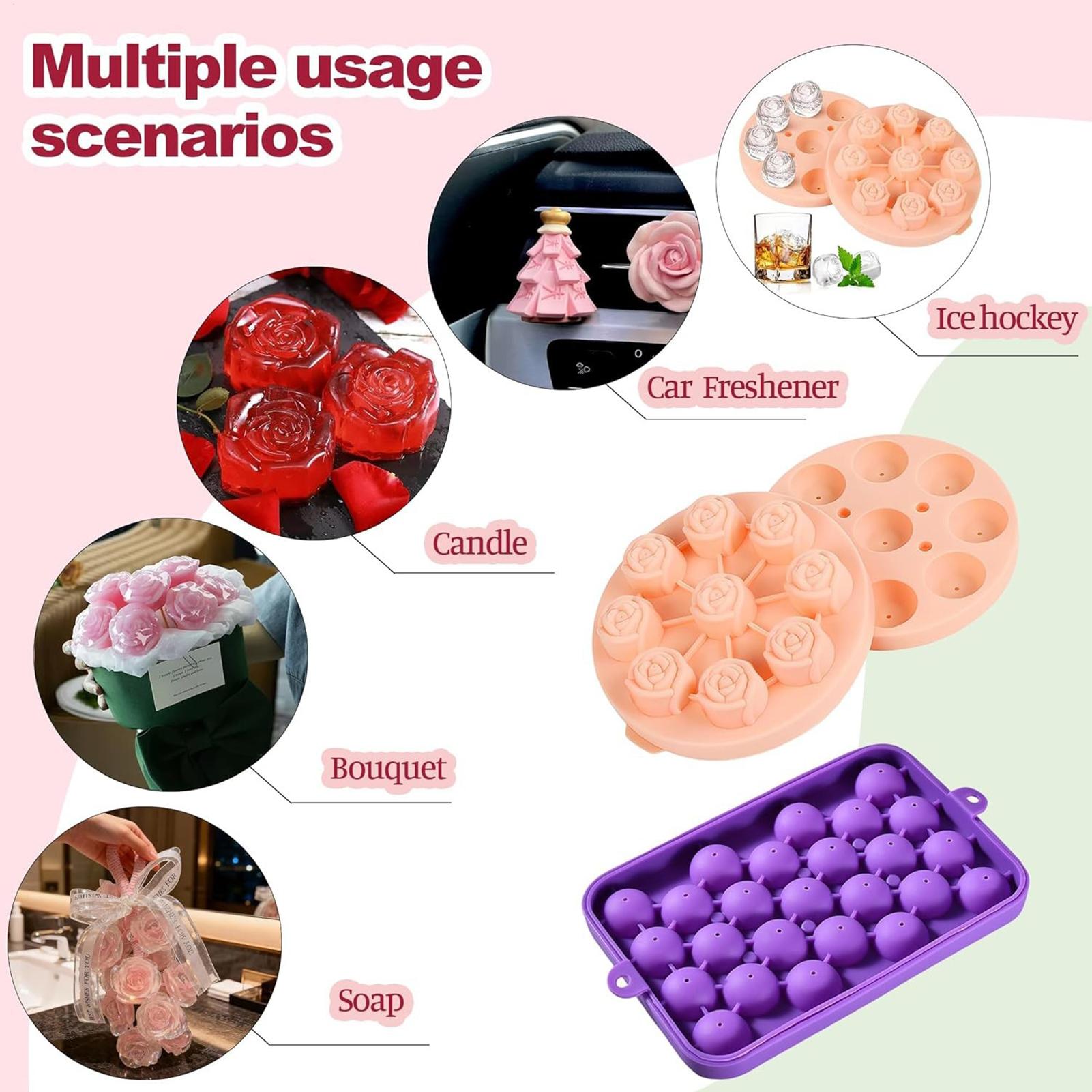 Soap Making Kit For Adults - Seifenherstellungsset DIY Trauben- und Blumenkerzenformen mit