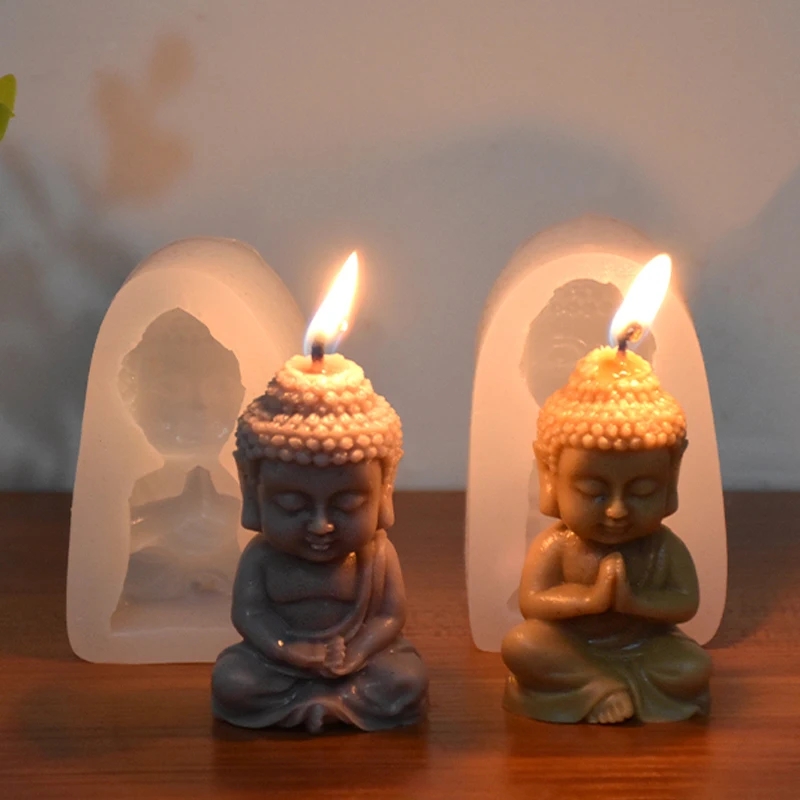 Soap Making Process - 3D-Buddha-Silikon-Kerzenform, Meditation, Gesang, Buddha, Gips, Ton,