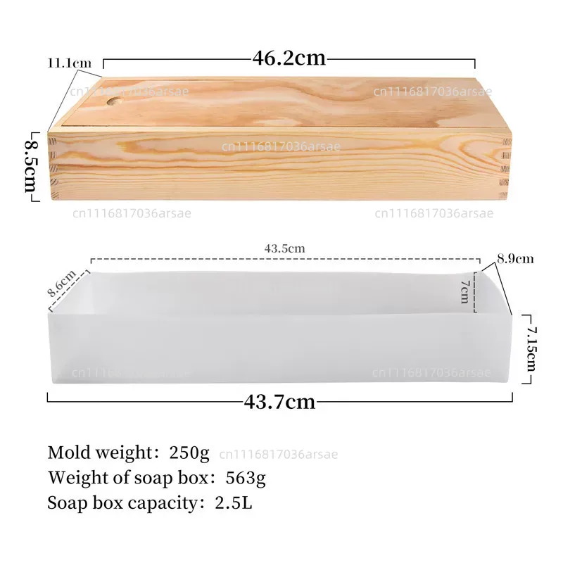 Soap Making Process - Silikon-Seifenform mit Holzbox & Deckel, rechteckige